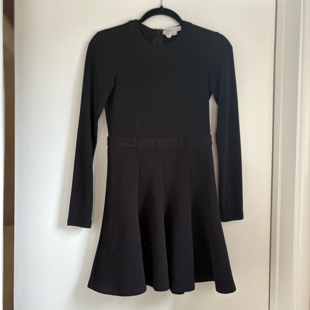 BCBGeneration Black Peplum Fit and Flare Dress